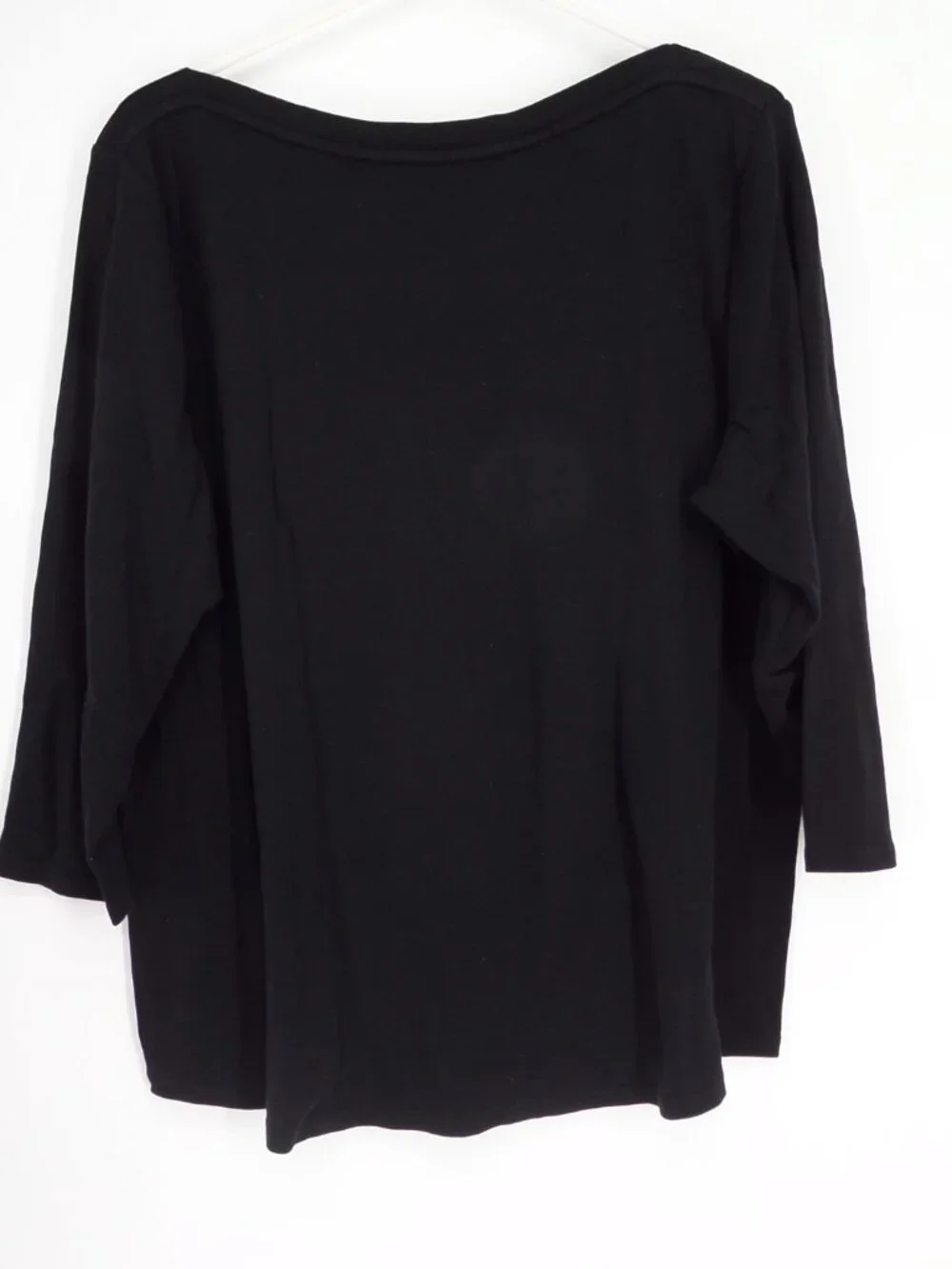 Chico's  Women's Ultimate Tee 3/4 Sleeve Boat Neck Fall Black Top  Size 3 US XL